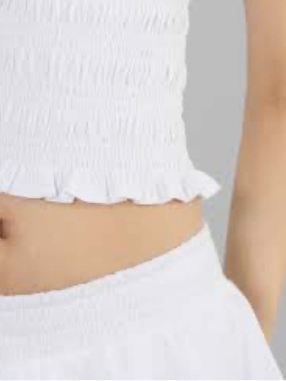 ARITZIA Smocked Ruffle Cami Top - White - Picture 2 of 3